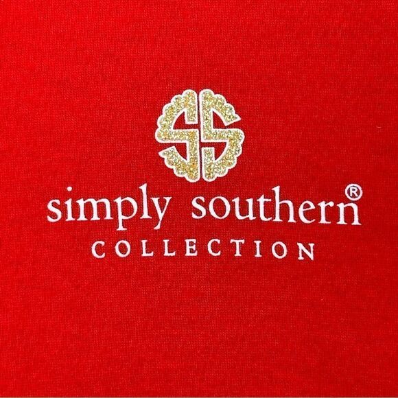 simply southern Red Santa Clause “believe” Long Sleeved T Shirt Size Small - Picture 5 of 17